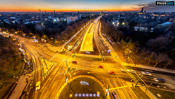 Panorama la Pasajul Michelangelo din Timisoara la “blue hour”